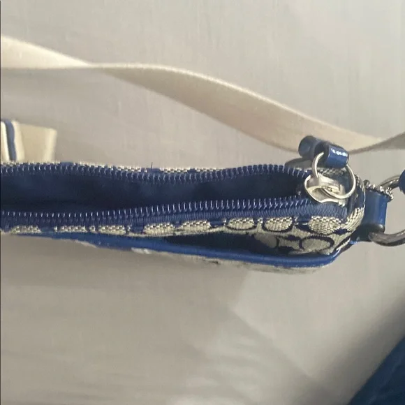 Coach Blue and White Patterned Crossbody Bag - Picture 3 of 5
